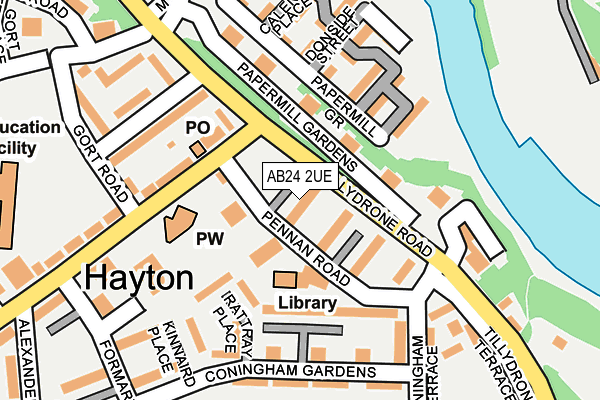 AB24 2UE map - OS OpenMap – Local (Ordnance Survey)
