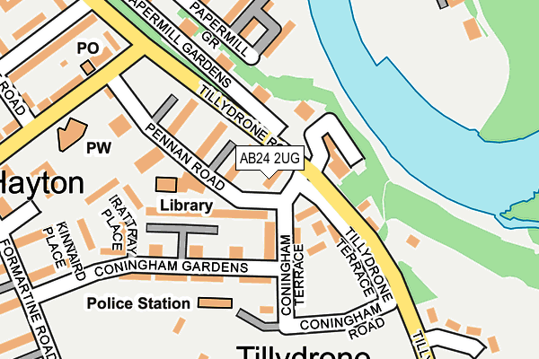 AB24 2UG map - OS OpenMap – Local (Ordnance Survey)