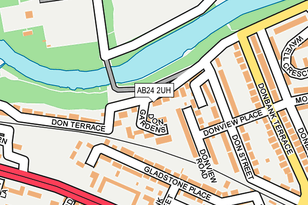 AB24 2UH map - OS OpenMap – Local (Ordnance Survey)