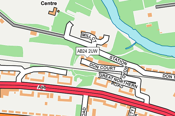 AB24 2UW map - OS OpenMap – Local (Ordnance Survey)