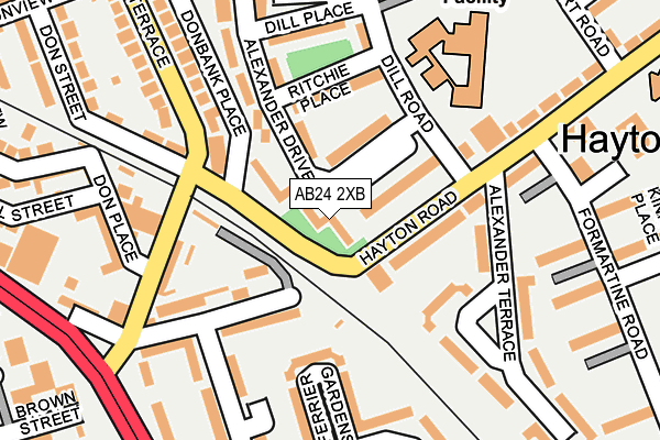 AB24 2XB map - OS OpenMap – Local (Ordnance Survey)