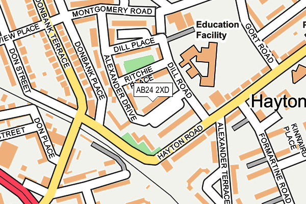 AB24 2XD map - OS OpenMap – Local (Ordnance Survey)