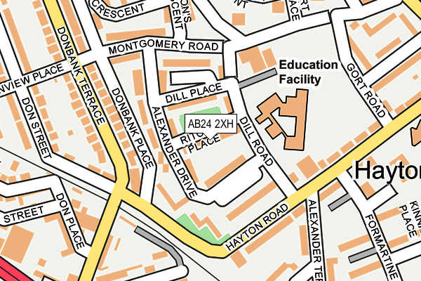 AB24 2XH map - OS OpenMap – Local (Ordnance Survey)