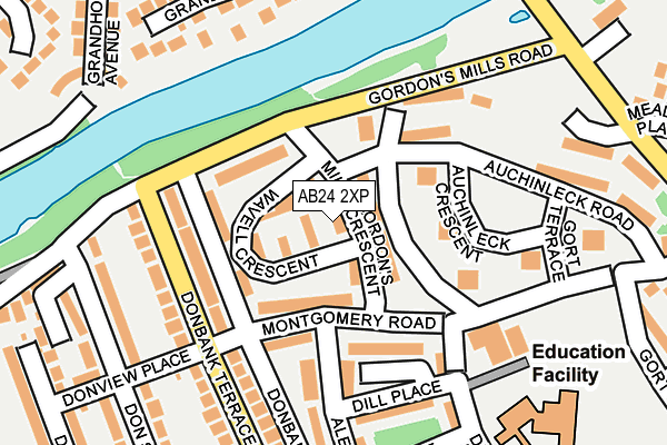 AB24 2XP map - OS OpenMap – Local (Ordnance Survey)