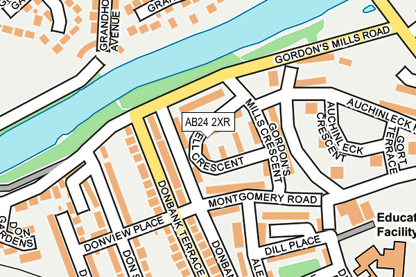 AB24 2XR map - OS OpenMap – Local (Ordnance Survey)