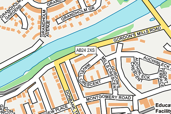 AB24 2XS map - OS OpenMap – Local (Ordnance Survey)
