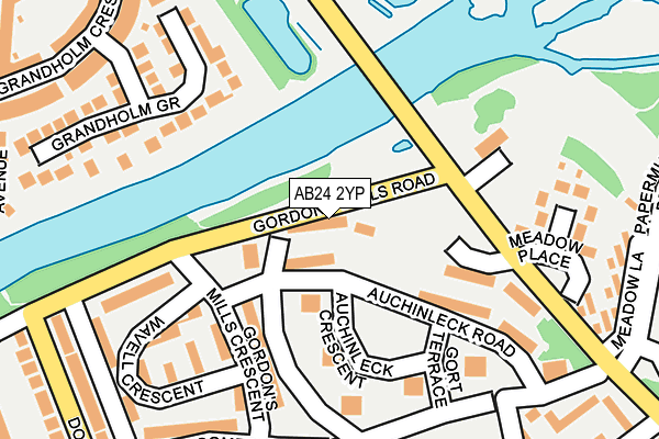 AB24 2YP map - OS OpenMap – Local (Ordnance Survey)