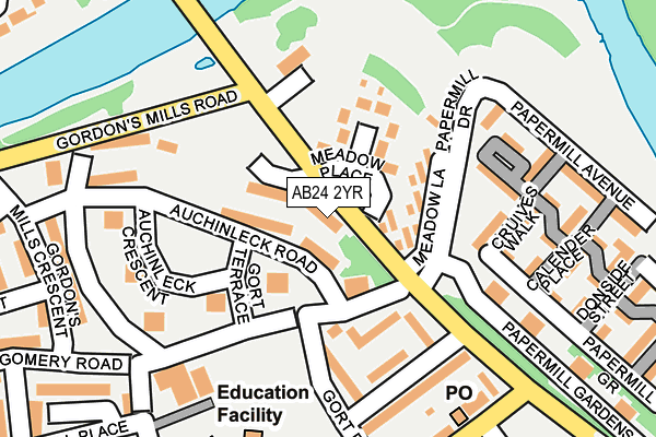 AB24 2YR map - OS OpenMap – Local (Ordnance Survey)