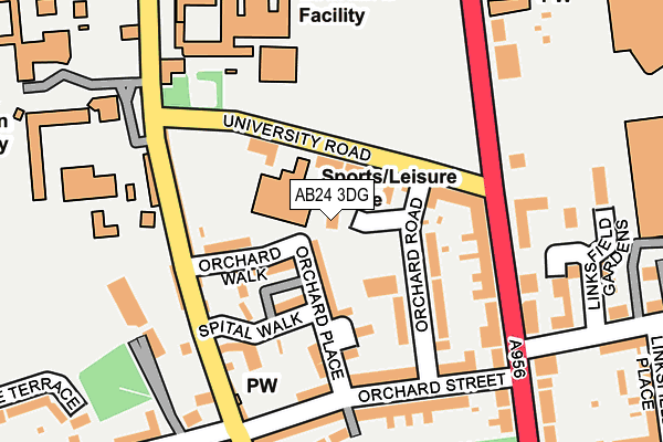 AB24 3DG map - OS OpenMap – Local (Ordnance Survey)