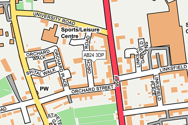 AB24 3DP map - OS OpenMap – Local (Ordnance Survey)