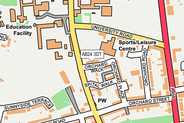 AB24 3DT map - OS OpenMap – Local (Ordnance Survey)