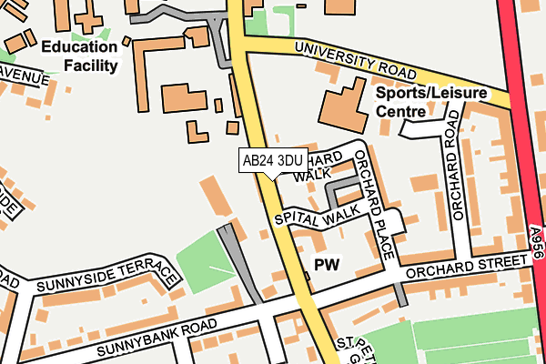 AB24 3DU map - OS OpenMap – Local (Ordnance Survey)
