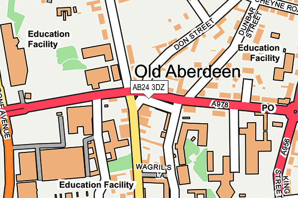 AB24 3DZ map - OS OpenMap – Local (Ordnance Survey)