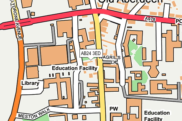 AB24 3ED map - OS OpenMap – Local (Ordnance Survey)
