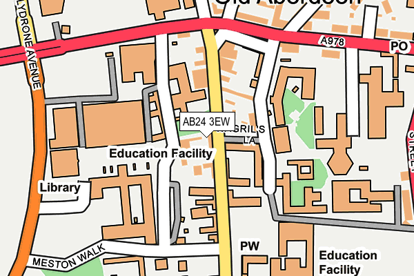 AB24 3EW map - OS OpenMap – Local (Ordnance Survey)