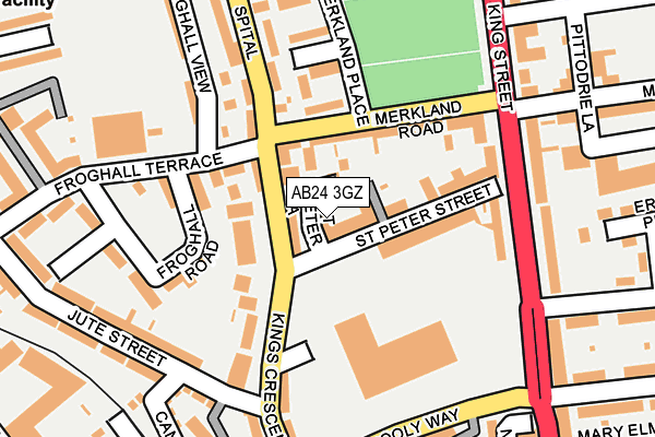 AB24 3GZ map - OS OpenMap – Local (Ordnance Survey)