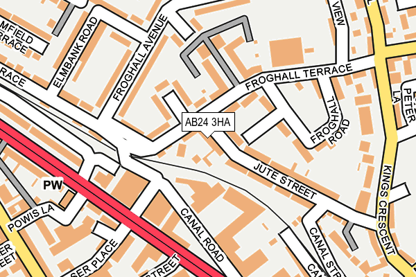 AB24 3HA map - OS OpenMap – Local (Ordnance Survey)