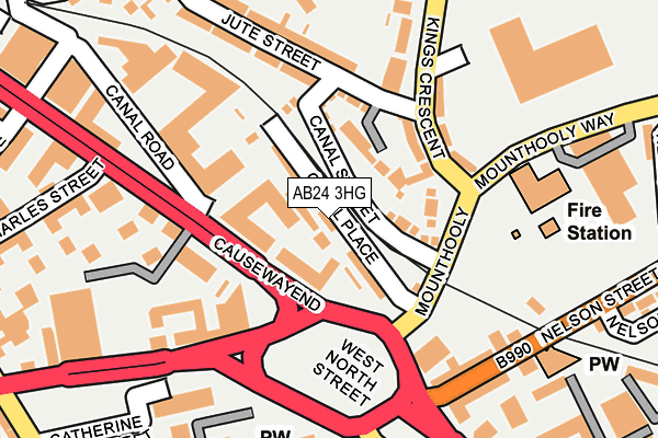 AB24 3HG map - OS OpenMap – Local (Ordnance Survey)