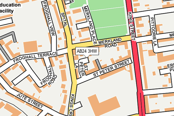 AB24 3HW map - OS OpenMap – Local (Ordnance Survey)
