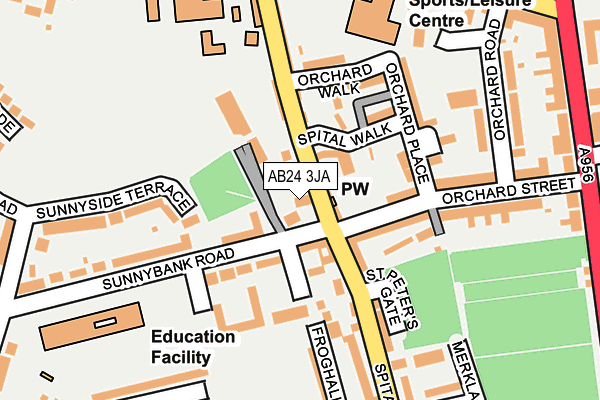 AB24 3JA map - OS OpenMap – Local (Ordnance Survey)