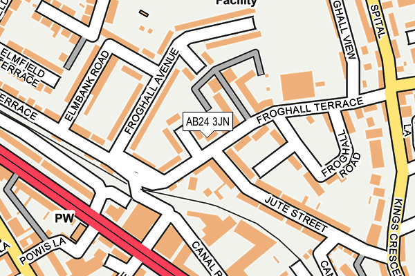 AB24 3JN map - OS OpenMap – Local (Ordnance Survey)