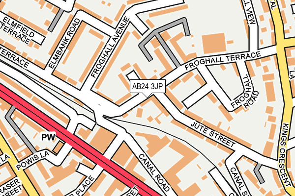 AB24 3JP map - OS OpenMap – Local (Ordnance Survey)