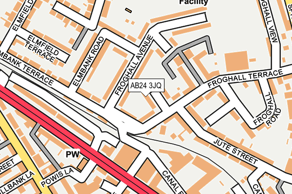AB24 3JQ map - OS OpenMap – Local (Ordnance Survey)