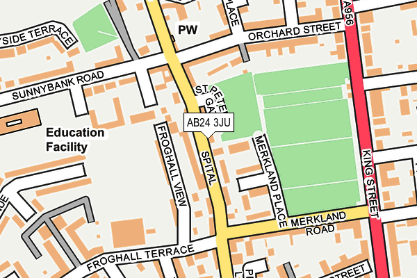 AB24 3JU map - OS OpenMap – Local (Ordnance Survey)