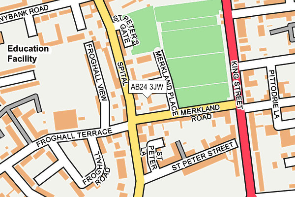 AB24 3JW map - OS OpenMap – Local (Ordnance Survey)