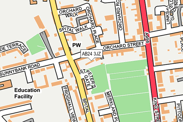 AB24 3JZ map - OS OpenMap – Local (Ordnance Survey)
