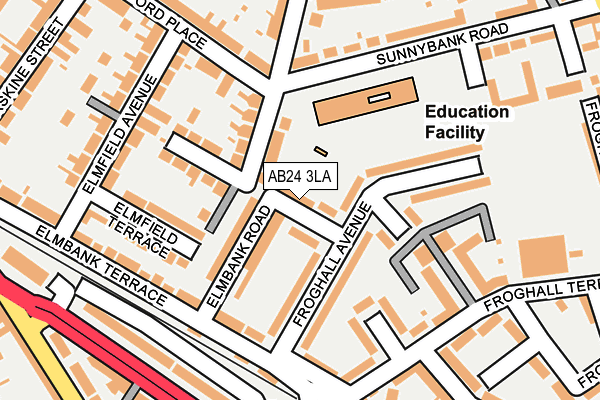 AB24 3LA map - OS OpenMap – Local (Ordnance Survey)