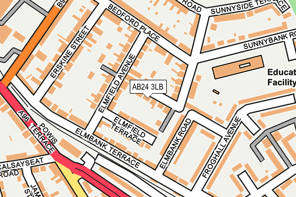 AB24 3LB map - OS OpenMap – Local (Ordnance Survey)