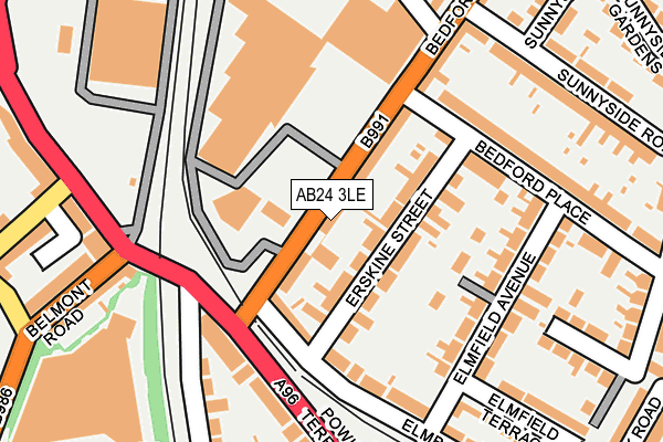 AB24 3LE map - OS OpenMap – Local (Ordnance Survey)