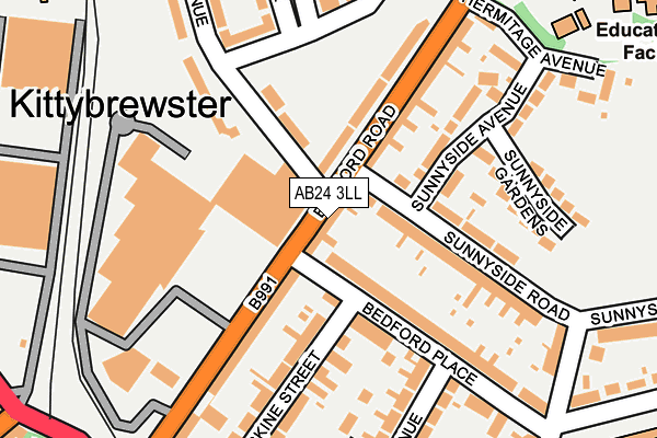 AB24 3LL map - OS OpenMap – Local (Ordnance Survey)
