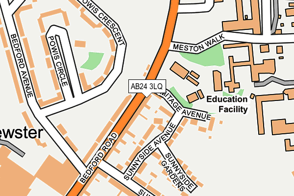 AB24 3LQ map - OS OpenMap – Local (Ordnance Survey)