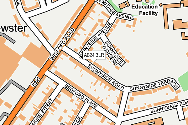 AB24 3LR map - OS OpenMap – Local (Ordnance Survey)