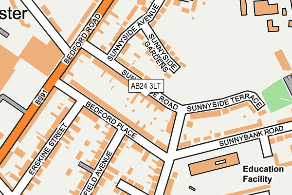AB24 3LT map - OS OpenMap – Local (Ordnance Survey)