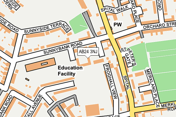 AB24 3NJ map - OS OpenMap – Local (Ordnance Survey)