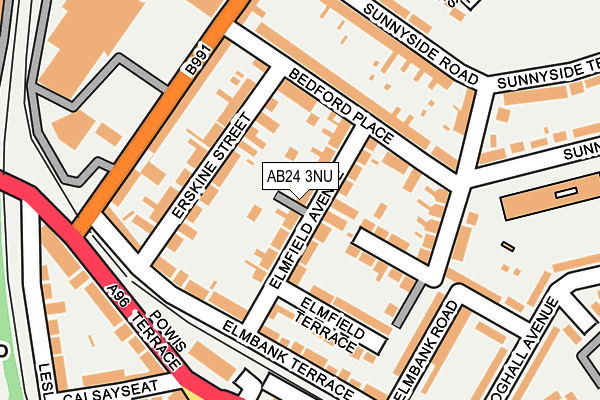 AB24 3NU map - OS OpenMap – Local (Ordnance Survey)