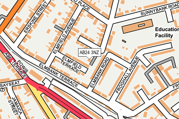 AB24 3NZ map - OS OpenMap – Local (Ordnance Survey)