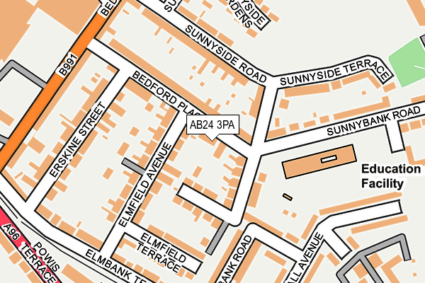 AB24 3PA map - OS OpenMap – Local (Ordnance Survey)