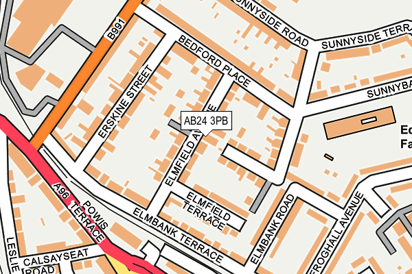 AB24 3PB map - OS OpenMap – Local (Ordnance Survey)