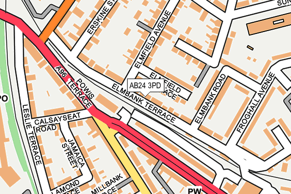 AB24 3PD map - OS OpenMap – Local (Ordnance Survey)