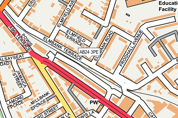 AB24 3PE map - OS OpenMap – Local (Ordnance Survey)