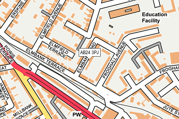 AB24 3PJ map - OS OpenMap – Local (Ordnance Survey)