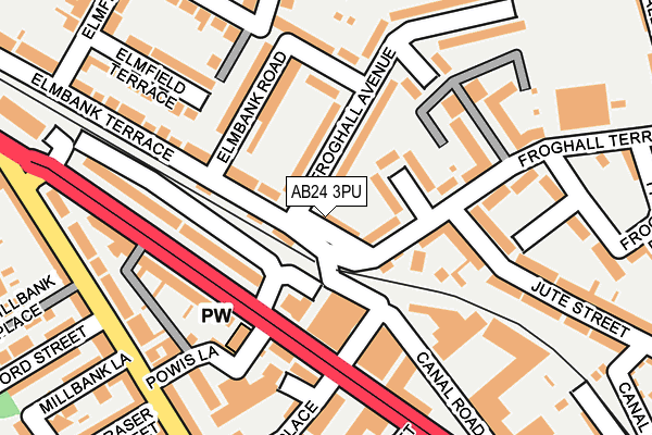 AB24 3PU map - OS OpenMap – Local (Ordnance Survey)