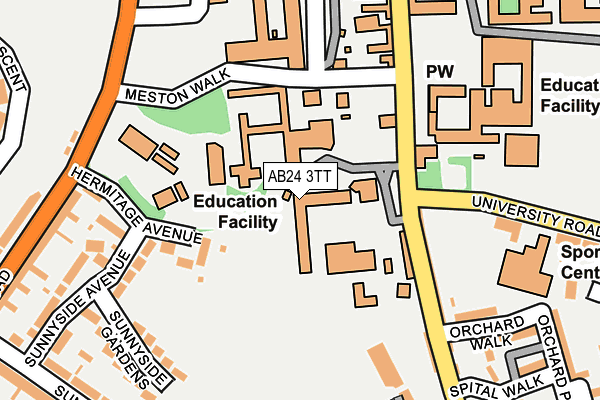 AB24 3TT map - OS OpenMap – Local (Ordnance Survey)