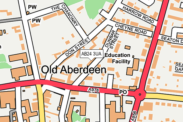 AB24 3UA map - OS OpenMap – Local (Ordnance Survey)