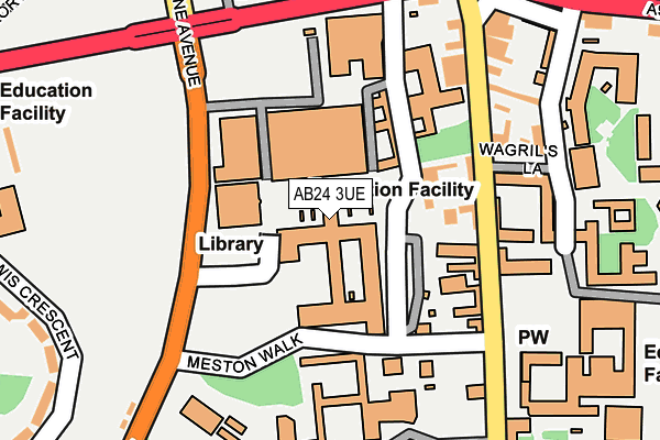 AB24 3UE map - OS OpenMap – Local (Ordnance Survey)