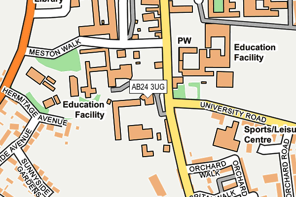 AB24 3UG map - OS OpenMap – Local (Ordnance Survey)